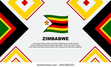 Plantilla de diseño de fondo abstracto de la bandera de Zimbabue. Ilustración vectorial del Día de la Independencia de Zimbabue. Día de la Independencia de Zimbabue