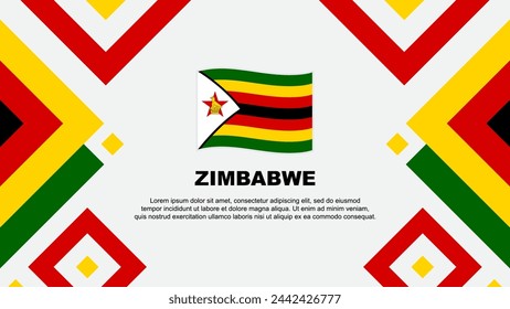 Zimbabwe Flag Abstract Background Design Template. Zimbabwe Independence Day Banner Wallpaper Vector Illustration. Zimbabwe Template