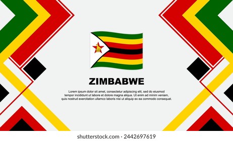 Zimbabwe Flag Abstract Background Design Template. Zimbabwe Independence Day Banner Wallpaper Vector Illustration. Zimbabwe Banner