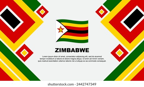 Zimbabwe Flag Abstract Background Design Template. Zimbabwe Independence Day Banner Wallpaper Vector Illustration. Zimbabwe Cartoon