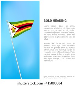 Zimbabwe flag Brochure - Vector Flyer Cover Page Design
