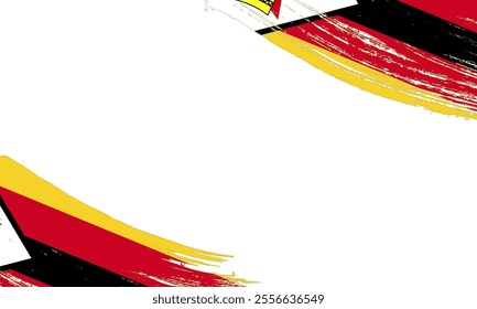 Zimbabwe Flag with Brush Stroke Effect, Grunge brush stroke. Watercolor painting flag design.