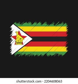 Pintado de pinceladas de pincel de bandera de Zimbabue 