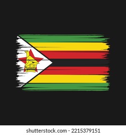 Pincel de bandera de Zimbabue golpea con pintura