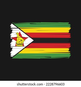 Ilustración del vector del pincel de bandera de Zimbabue