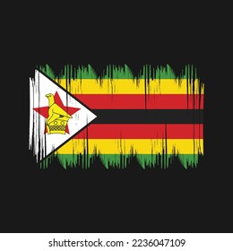 Zimbabwe Flag Brush Vector Illustration