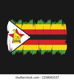 Ilustración del vector del pincel de bandera de Zimbabue