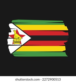 Ilustración del vector del pincel de bandera de Zimbabue