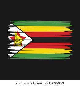 Ilustración del vector del pincel de bandera de Zimbabue