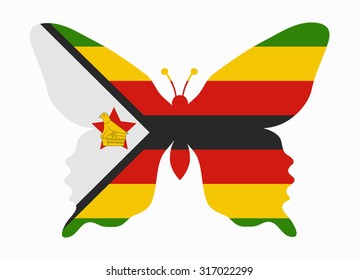 zimbabwe flag butterfly