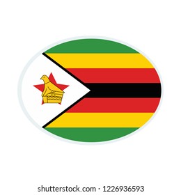 Zimbabwe flag. Zimbabwe ellipse flag.
