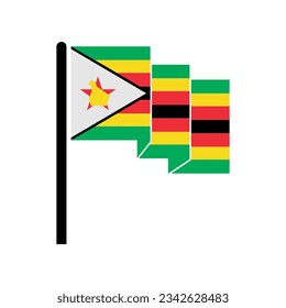 Zimbabwe flag icon set, Zimbabwe independence day icon set vector sign symbol