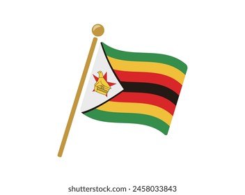 Icono de la bandera de Zimbabue Ilustración vectorial