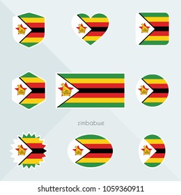 Zimbabwe flag. National flag of Zimbabwe.  Zimbabwe vector flag button.