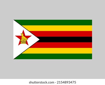 Bandera de Zimbabue, colores oficiales y proporción. Ilustración vectorial.
