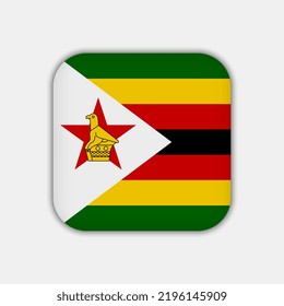 Zimbabwe flag, official colors. Vector illustration.