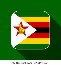 Zimbabwe flag, official colors. Vector illustration.
