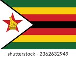 Zimbabwe flag, official country flag, world flag icon, official country signs, countries flag banners