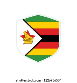 Zimbabwe flag. Zimbabwe shield flag.