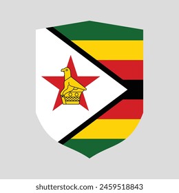 Zimbabwe Flag in Shield Shape Frame