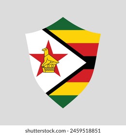 Bandera de Zimbabue en forma de escudo