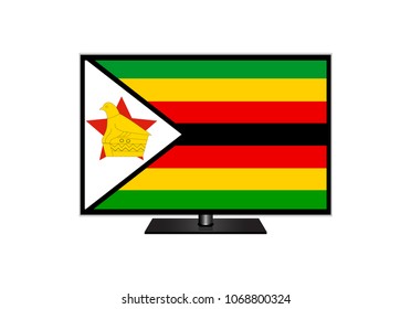 Zimbabwe Flag Of Television,Vector Illustration, Isolate On White Background Icon. EPS10