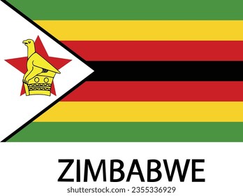 Zimbabwe flag vector art collection