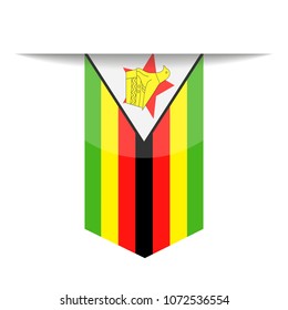 Zimbabwe Flag Vector Bookmark Icon - Illustration