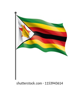 Zimbabwe flag, vector illustration on a white background