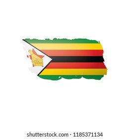 Zimbabwe flag, vector illustration on a white background.