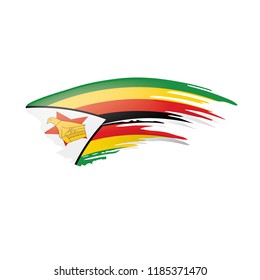 Zimbabwe flag, vector illustration on a white background.