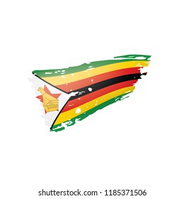 Zimbabwe flag, vector illustration on a white background.