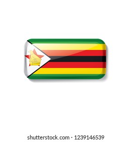 Zimbabwe flag, vector illustration on a white background