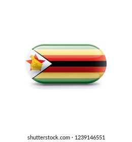 Zimbabwe flag, vector illustration on a white background