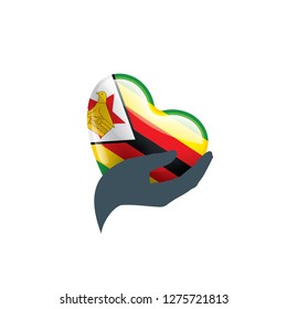 Zimbabwe flag, vector illustration on a white background
