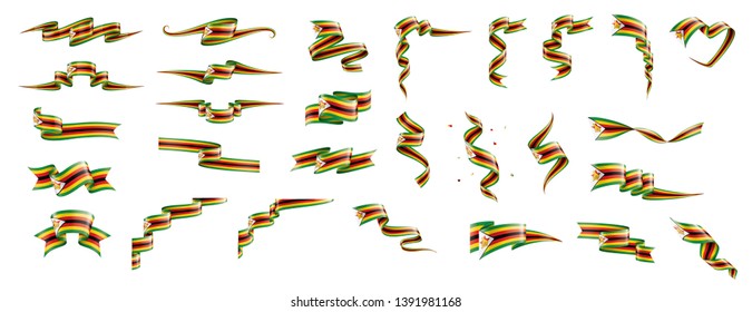 Zimbabwe flag, vector illustration on a white background