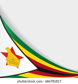 Zimbabwe flag wavy abstract background. Vector illustration.