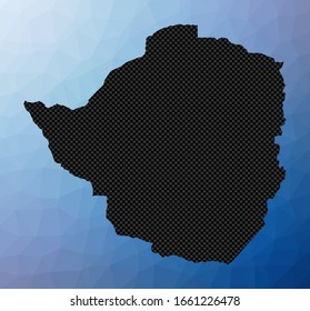 Zimbabwe geometric map. Stencil shape of Zimbabwe in low poly style. Attractive country vector illustration.