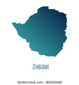 Zimbabwe high detailed vector map with gradient and caption on white background. Can be used as element of your infographics or presentation