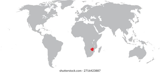 Zimbabue destacado en el diseño del Vector del mapa mundial