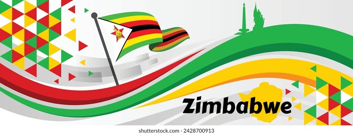 Zimbabwe Independence Day Background. Creative concept for banners, posters and print. Vector illustration