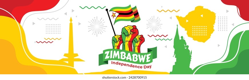 Zimbabwe Independence Day Background. Creative concept for banners, posters and print. Vector illustration