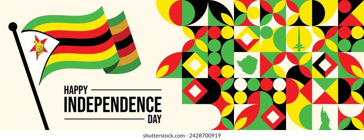 Fondo del Día de la Independencia de Zimbabue. Concepto creativo para banners, carteles e impresión. Ilustración de vector