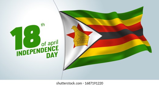 3 317 Zimbabwean Flag Images Stock Photos Vectors Shutterstock   Zimbabwe Independence Day Greeting Card 260nw 1687191220 