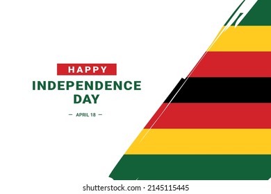 Zimbabwe Independence Day. Vector Illustration. The illustration is suitable for banners, flyers, stickers, cards, etc.	