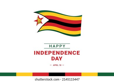 Día de la Independencia de Zimbabue. Ilustración vectorial. La ilustración es adecuada para banners, volantes, pegatinas, tarjetas, etc.	
