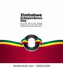 Zimbabwe Independence Day Vector Template Design Illustration