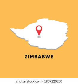 Zimbabwe Isometric map with location icon vector illustration design