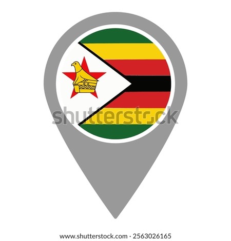 Zimbabwe Location Pin Icon Vector Illustration