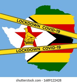 zimbabwe lockdown. coronavirus. covid-19. vector illustration.